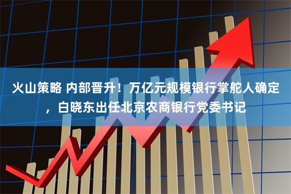 火山策略 内部晋升！万亿元规模银行掌舵人确定，白晓东出任北京农商银行党委书记